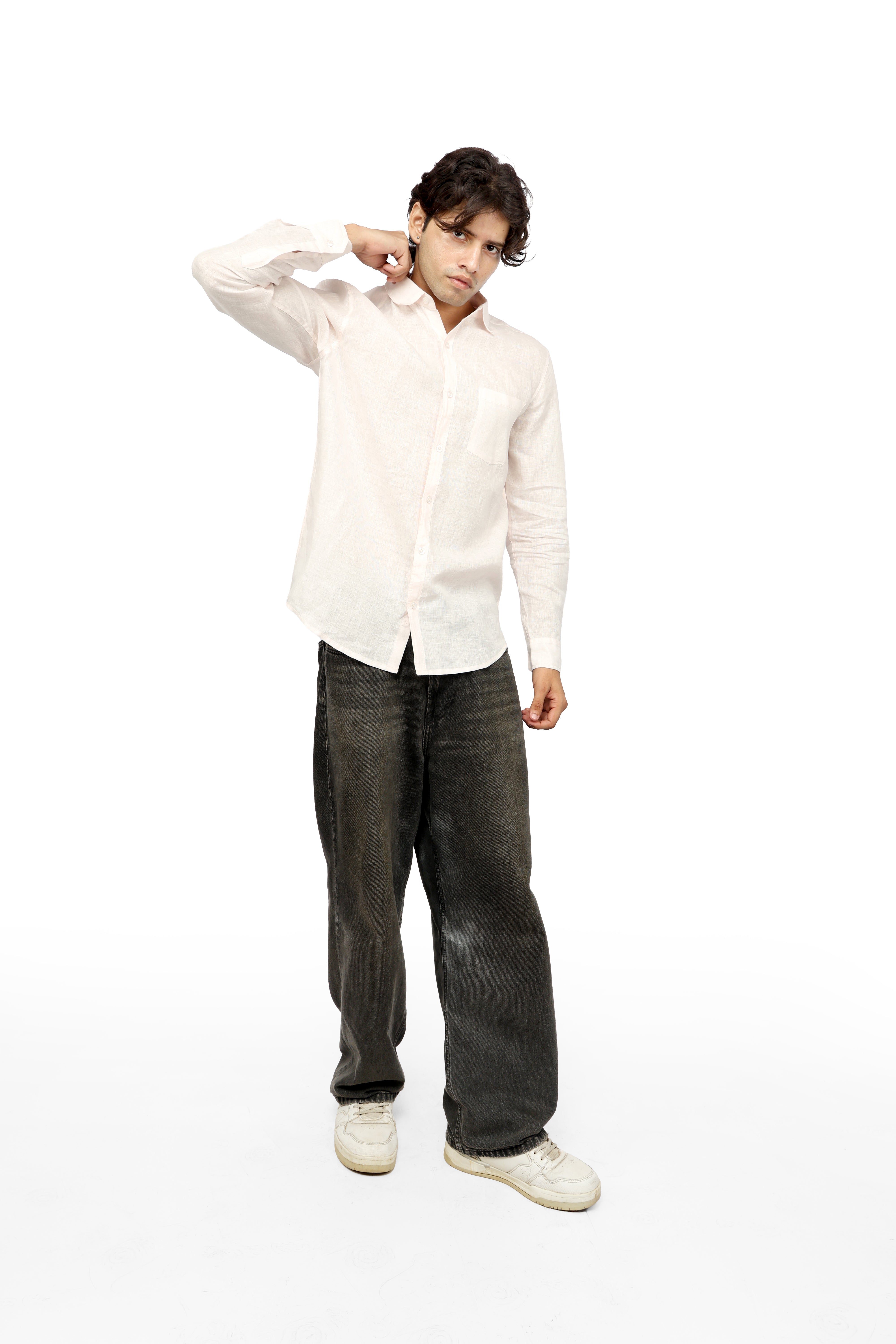 Rose Haze Pink Linen Shirt