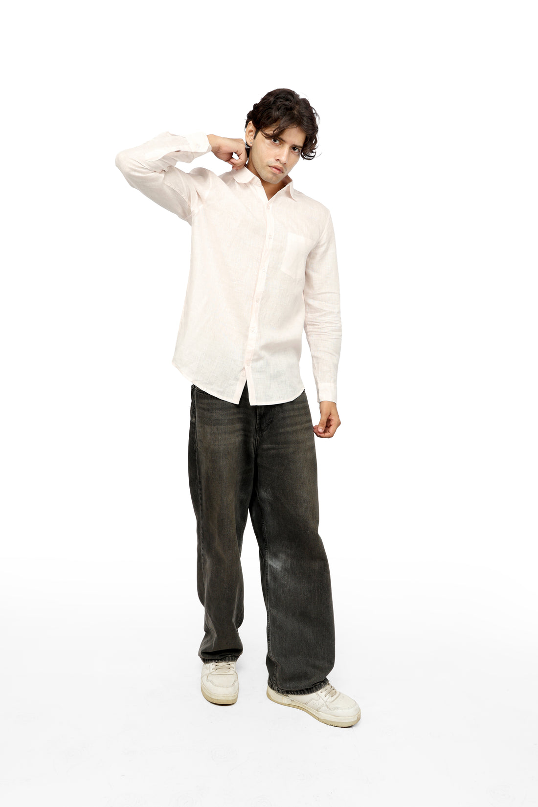 Rose Haze Pink Linen Shirt