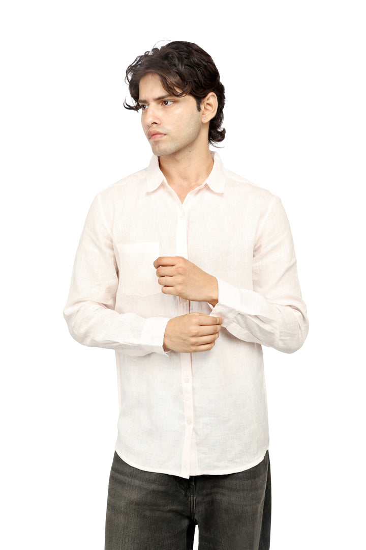 Rose Haze Pink Linen Shirt