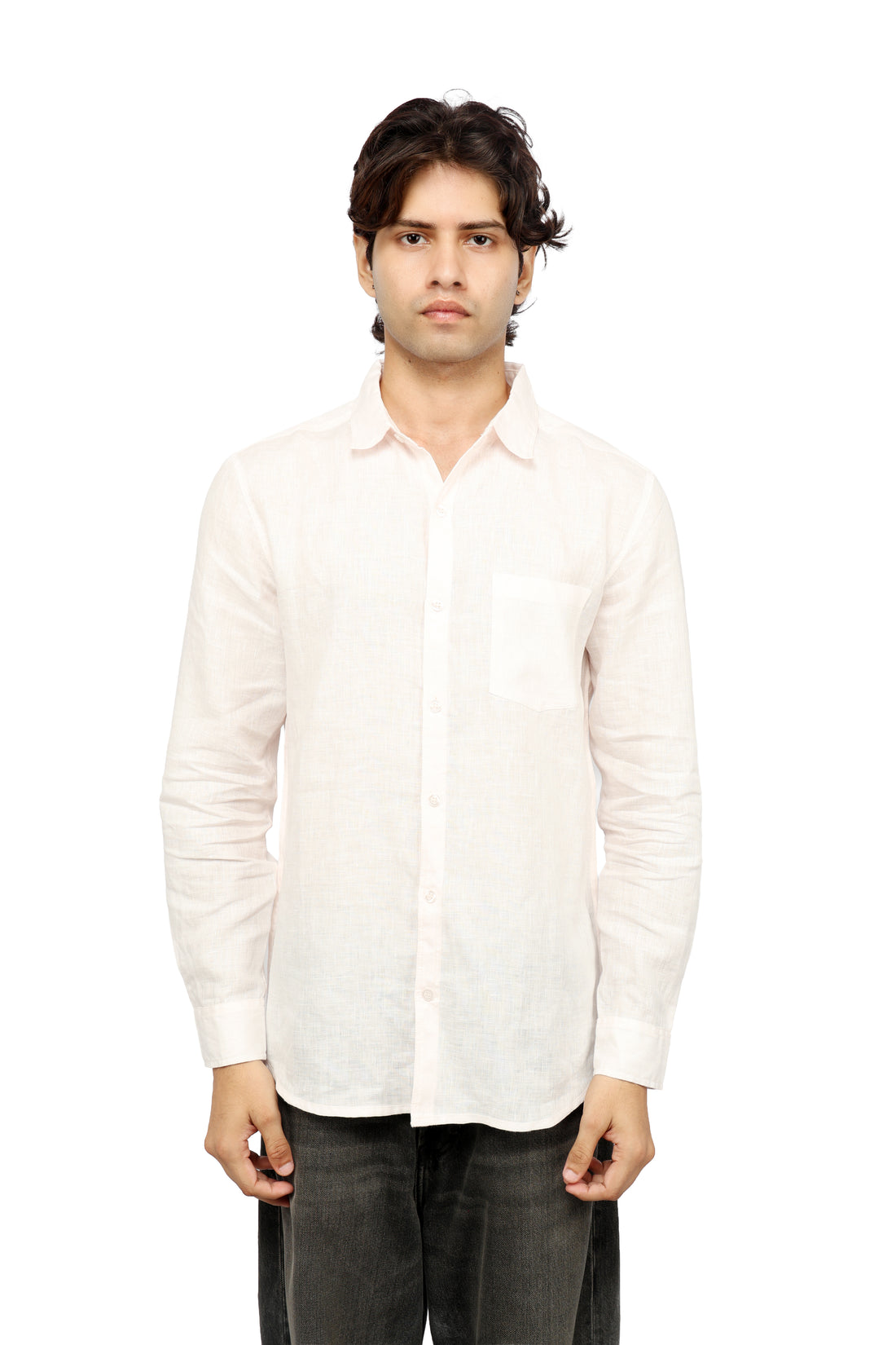 Rose Haze Pink Linen Shirt