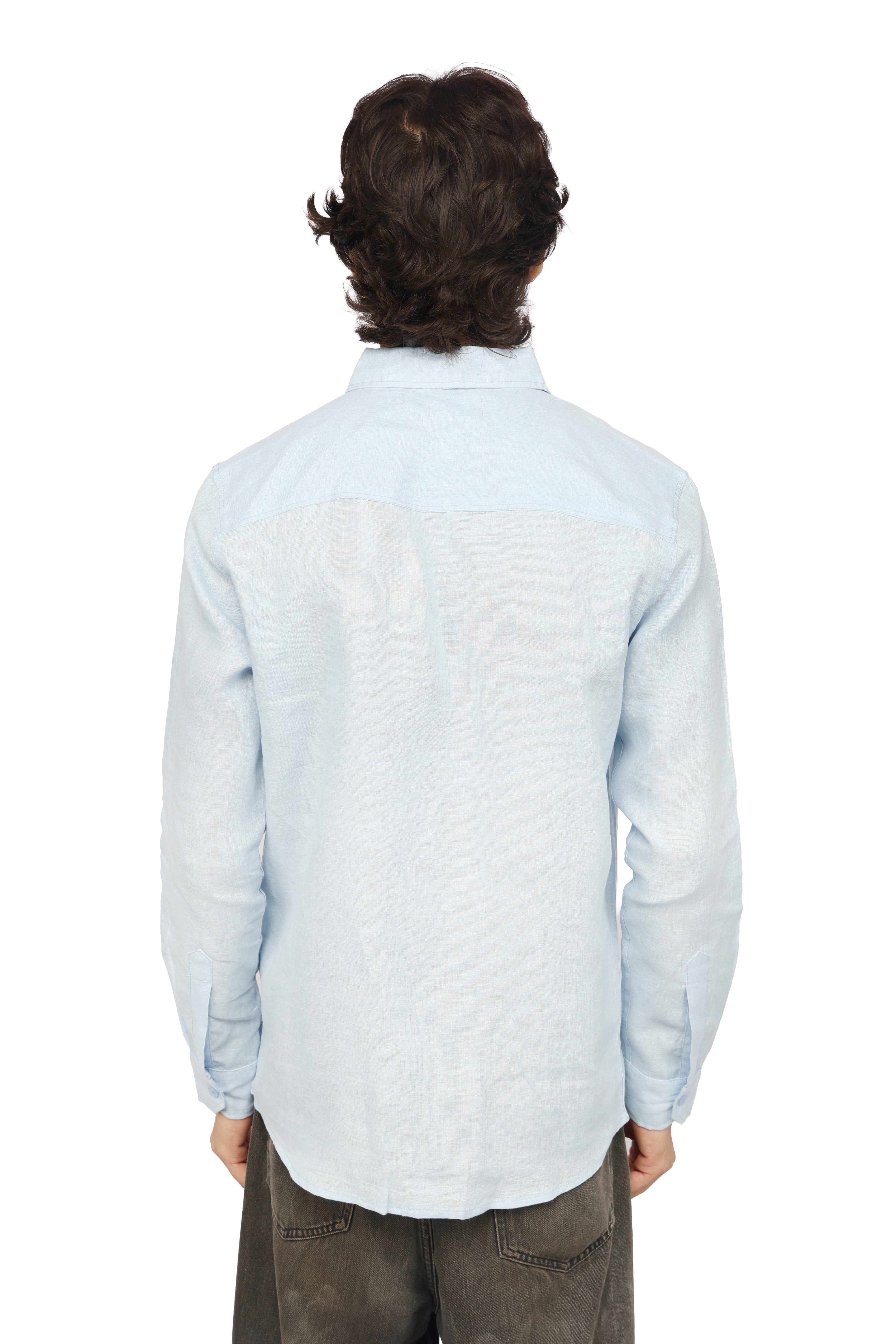 Ocean Crest Blue Linen Shirt
