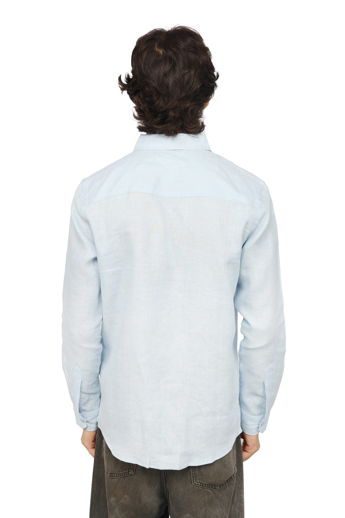 Ocean Crest Blue Linen Shirt
