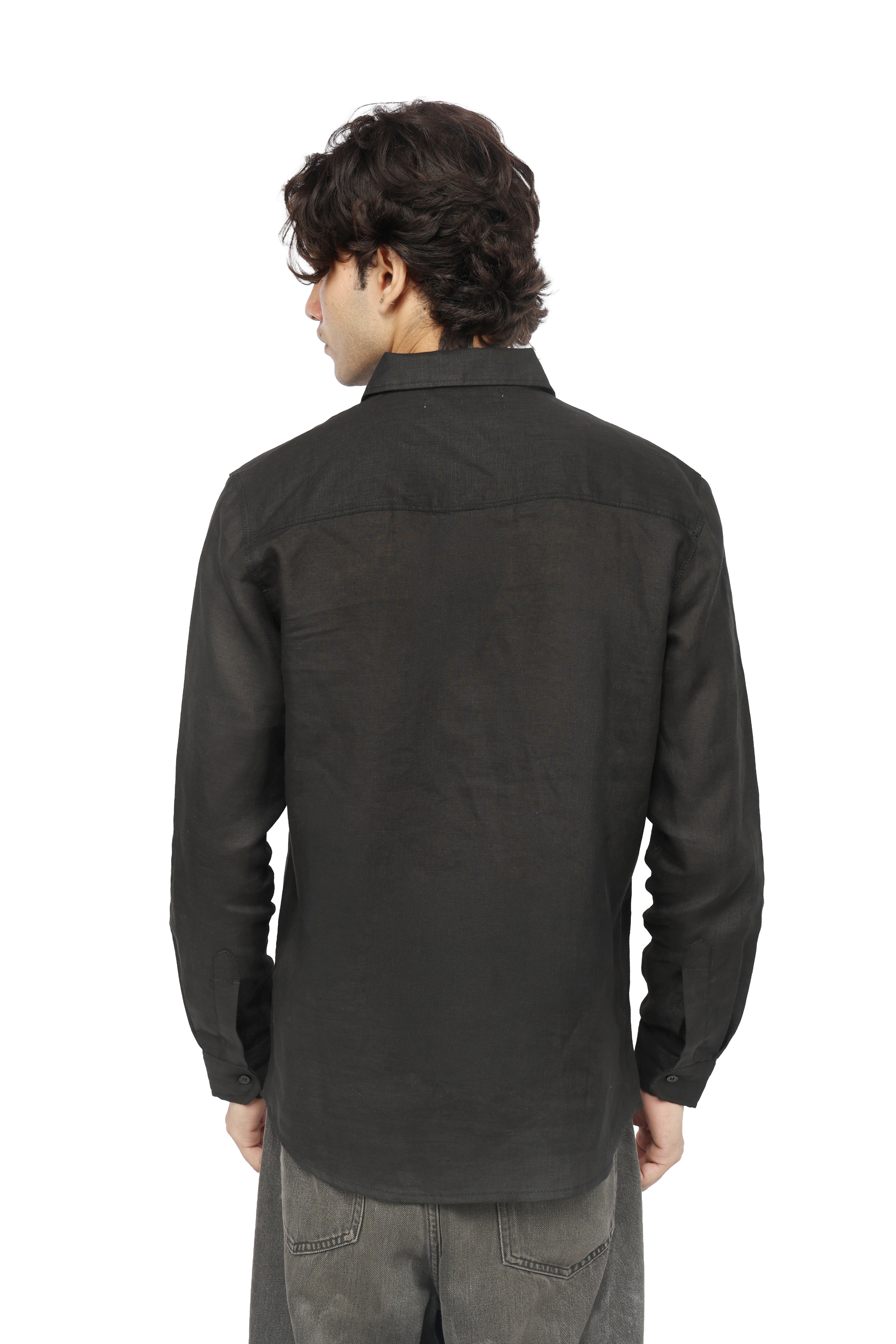 Obsidian Black Linen Shirt