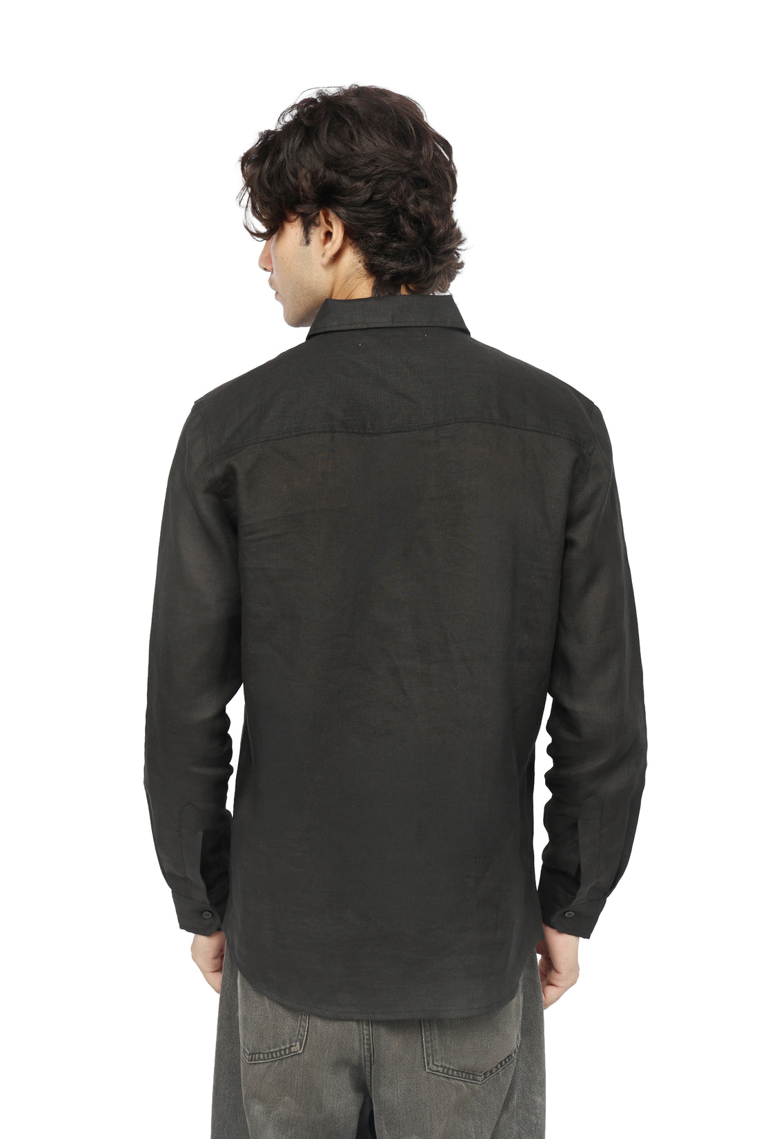 Obsidian Black Linen Shirt