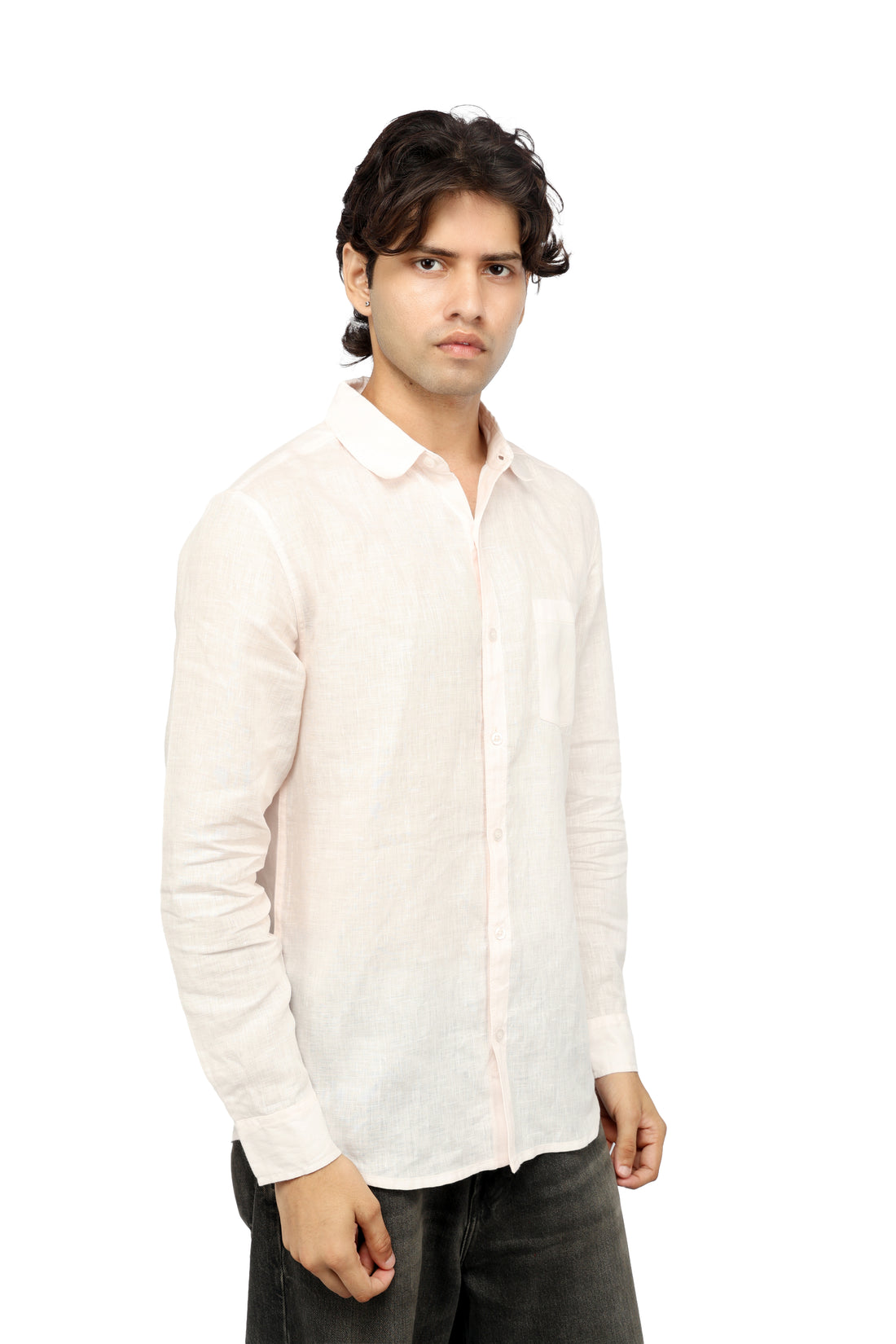 Rose Haze Pink Linen Shirt