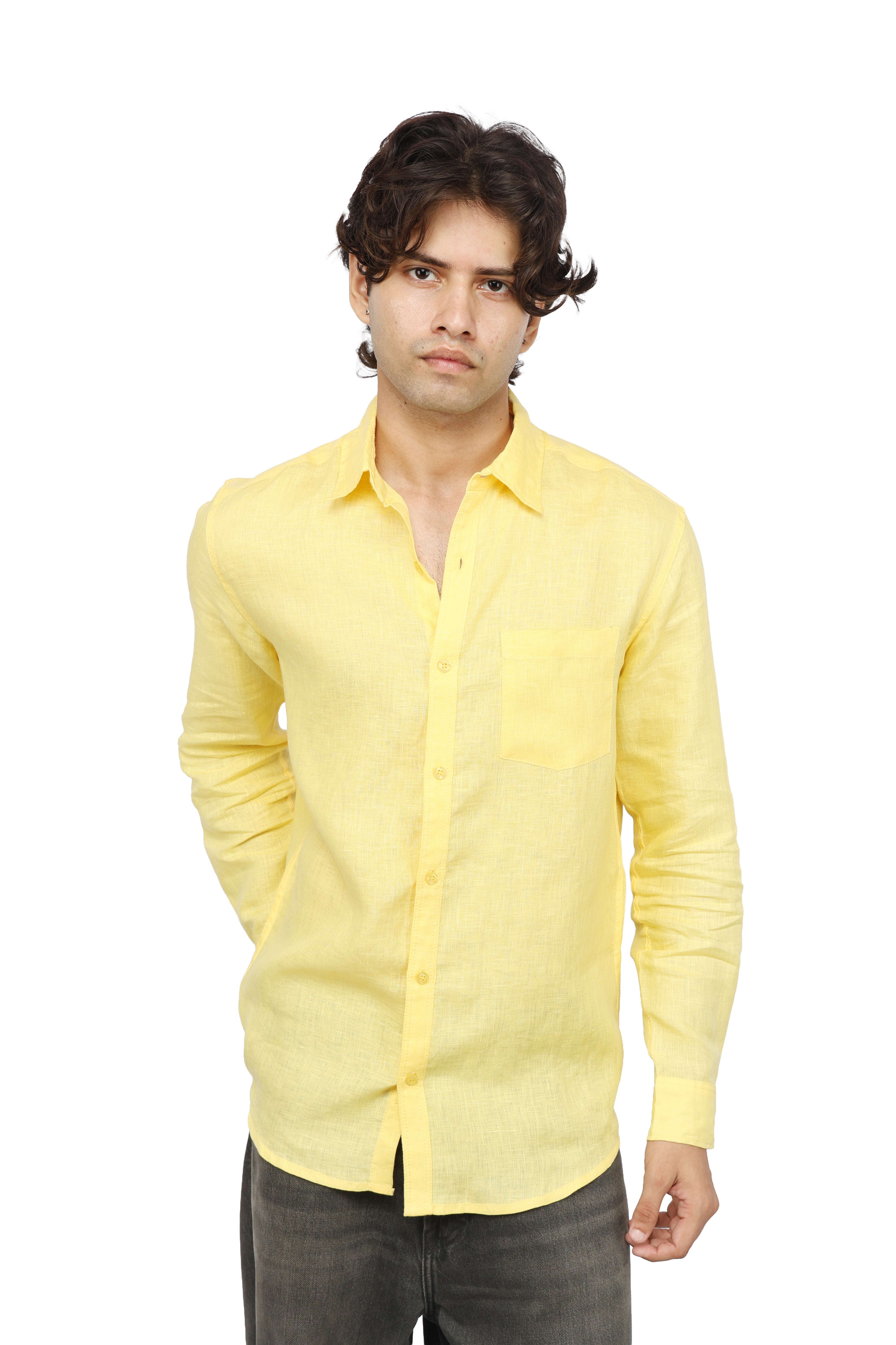 Sunlit Yellow Linen Shirt