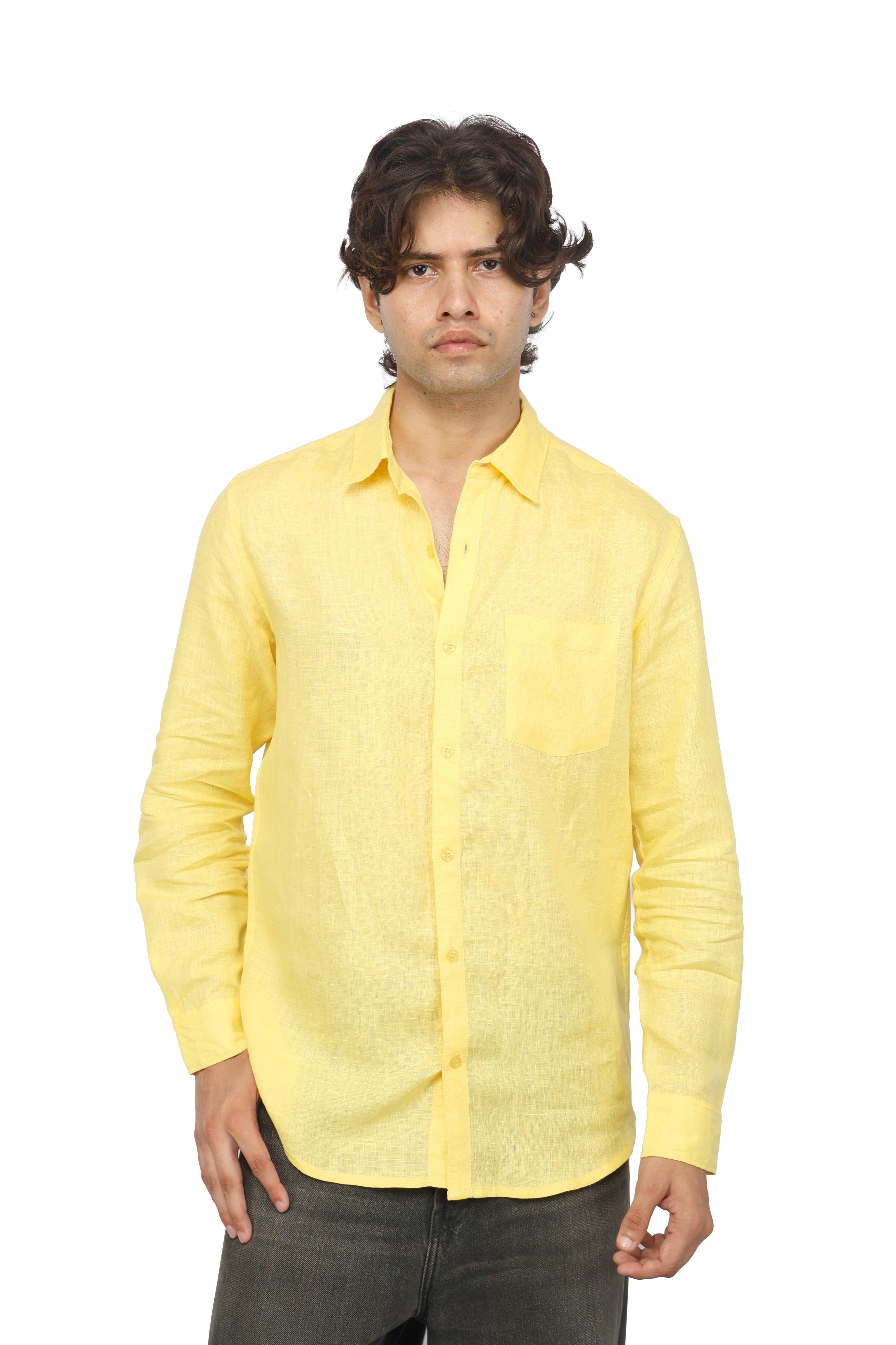 Sunlit Yellow Linen Shirt