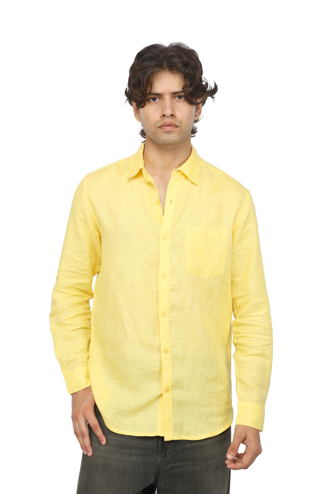 Sunlit Yellow Linen Shirt