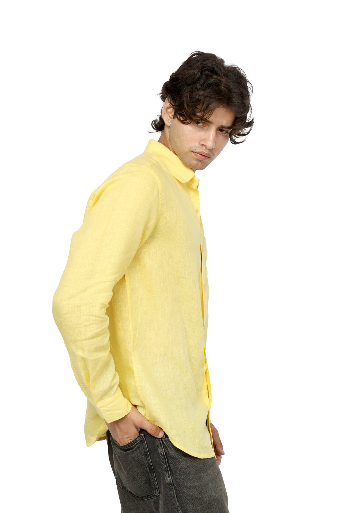 Sunlit Yellow Linen Shirt