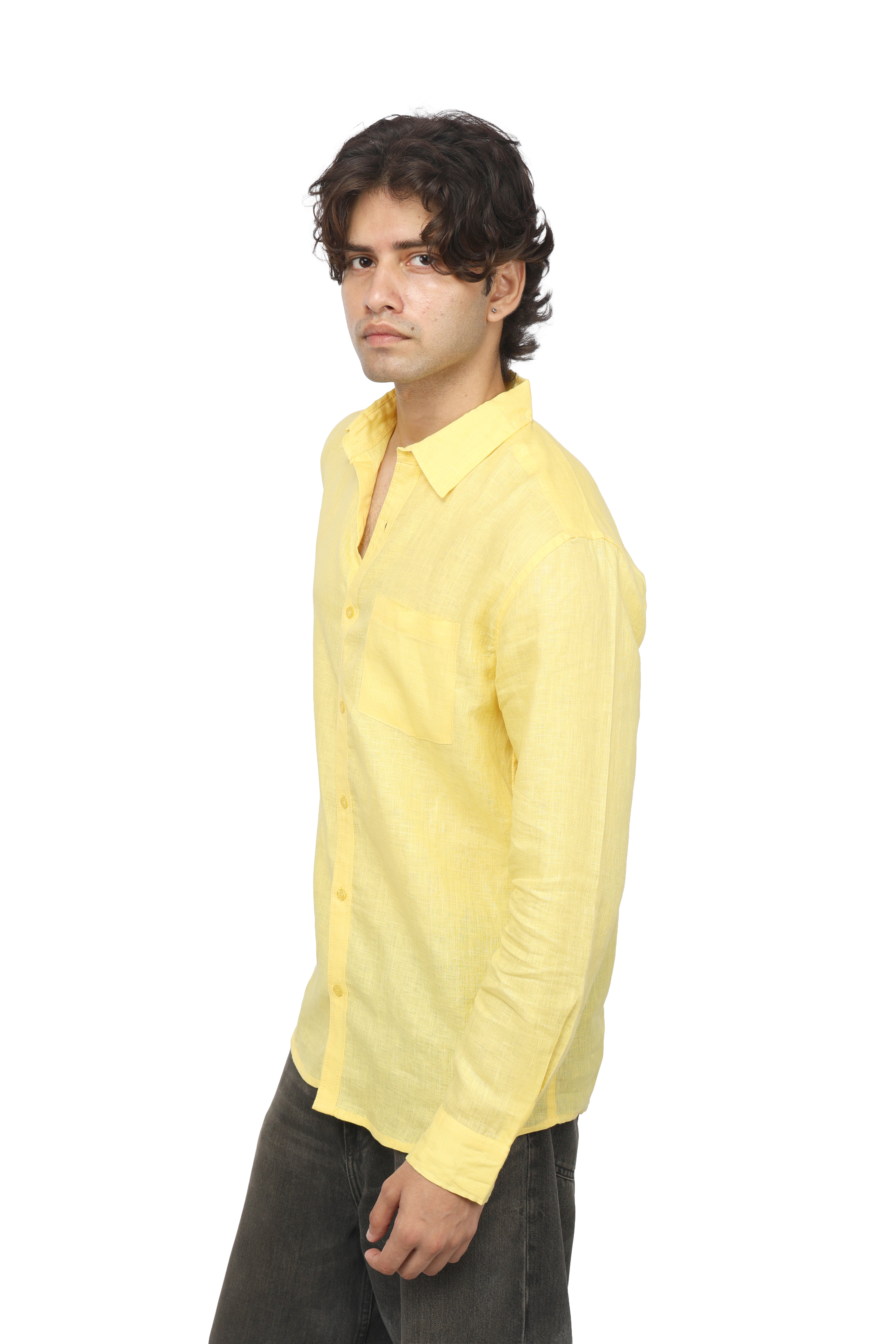 Sunlit Yellow Linen Shirt