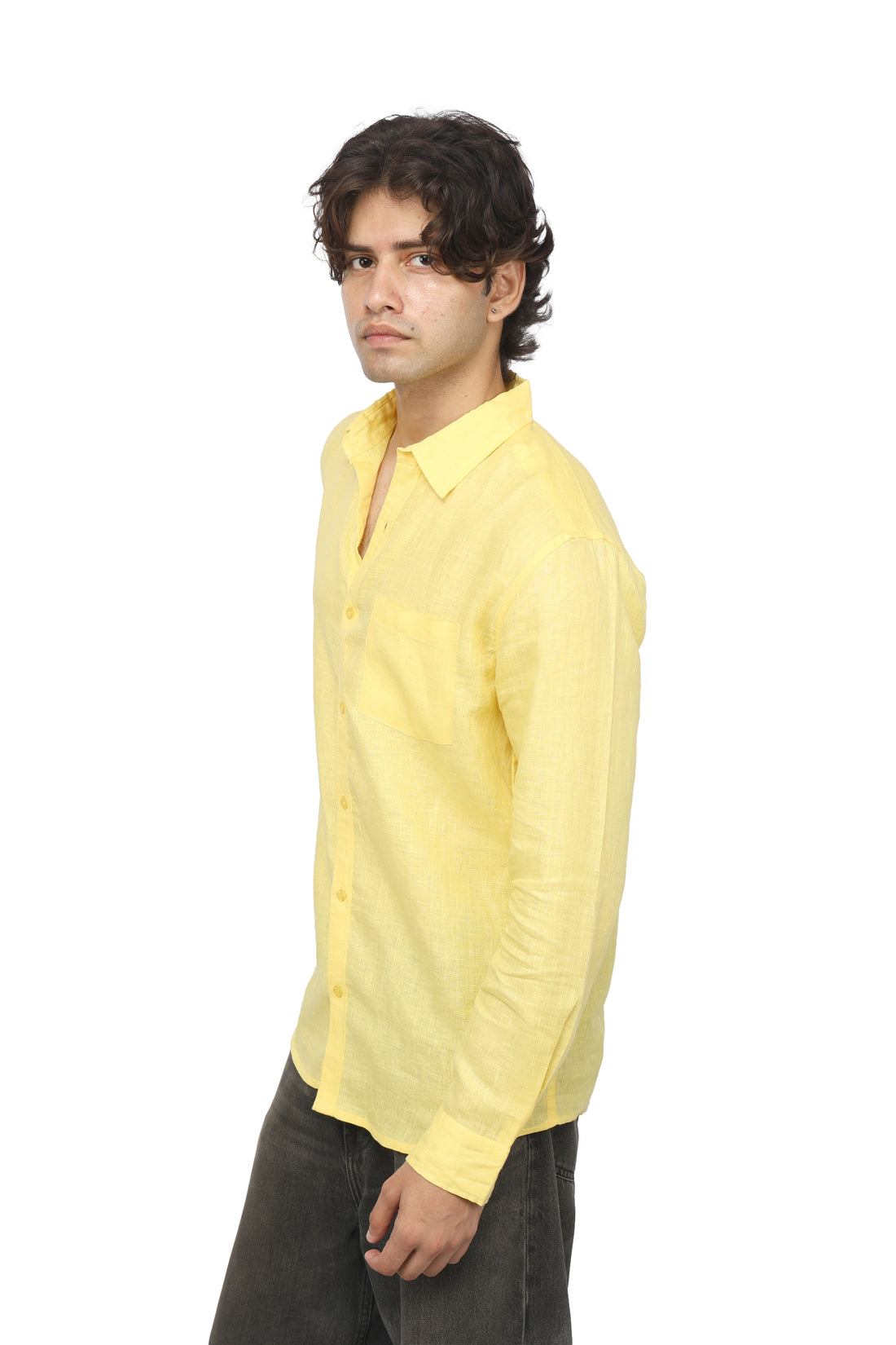 Sunlit Yellow Linen Shirt