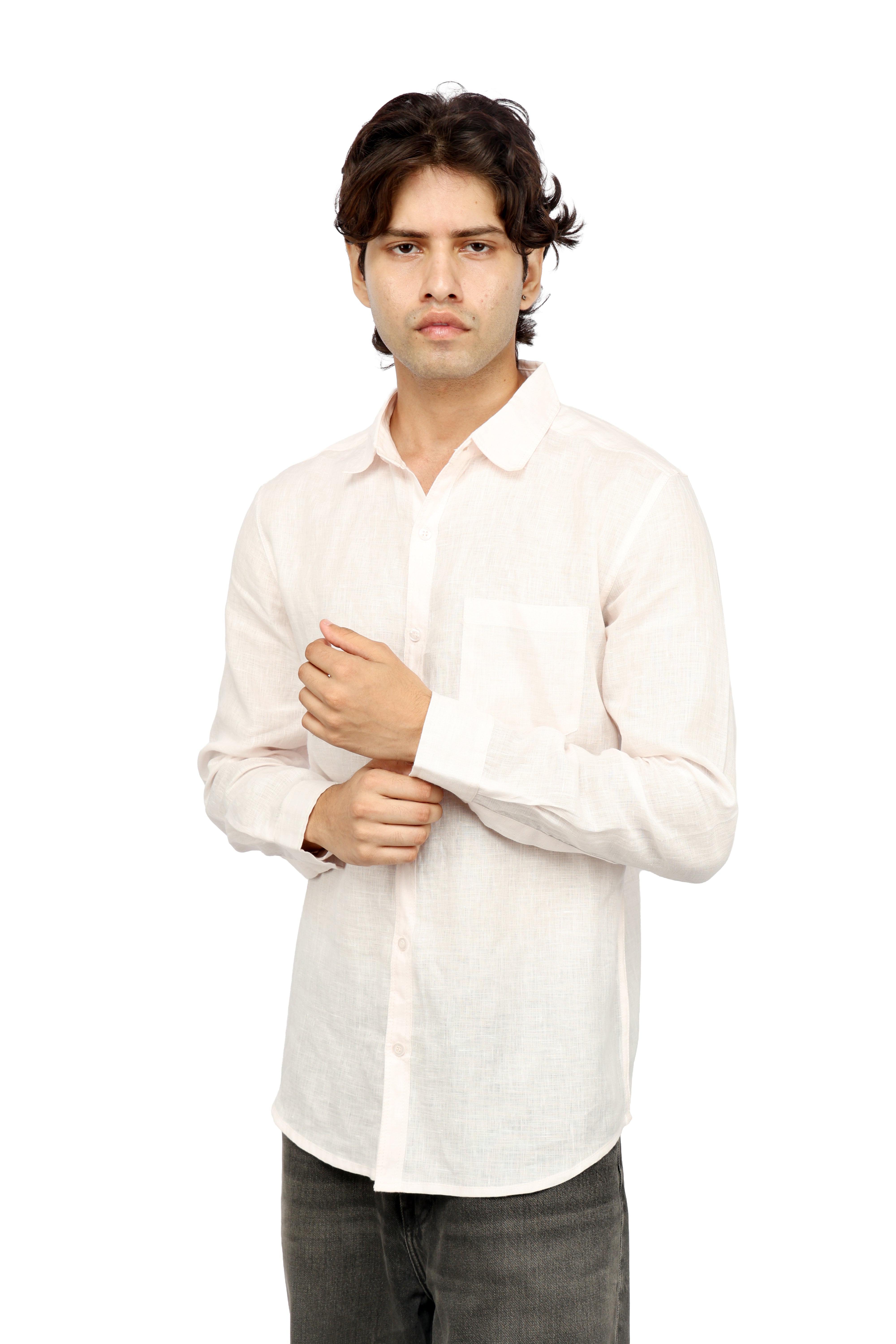 Rose Haze Pink Linen Shirt