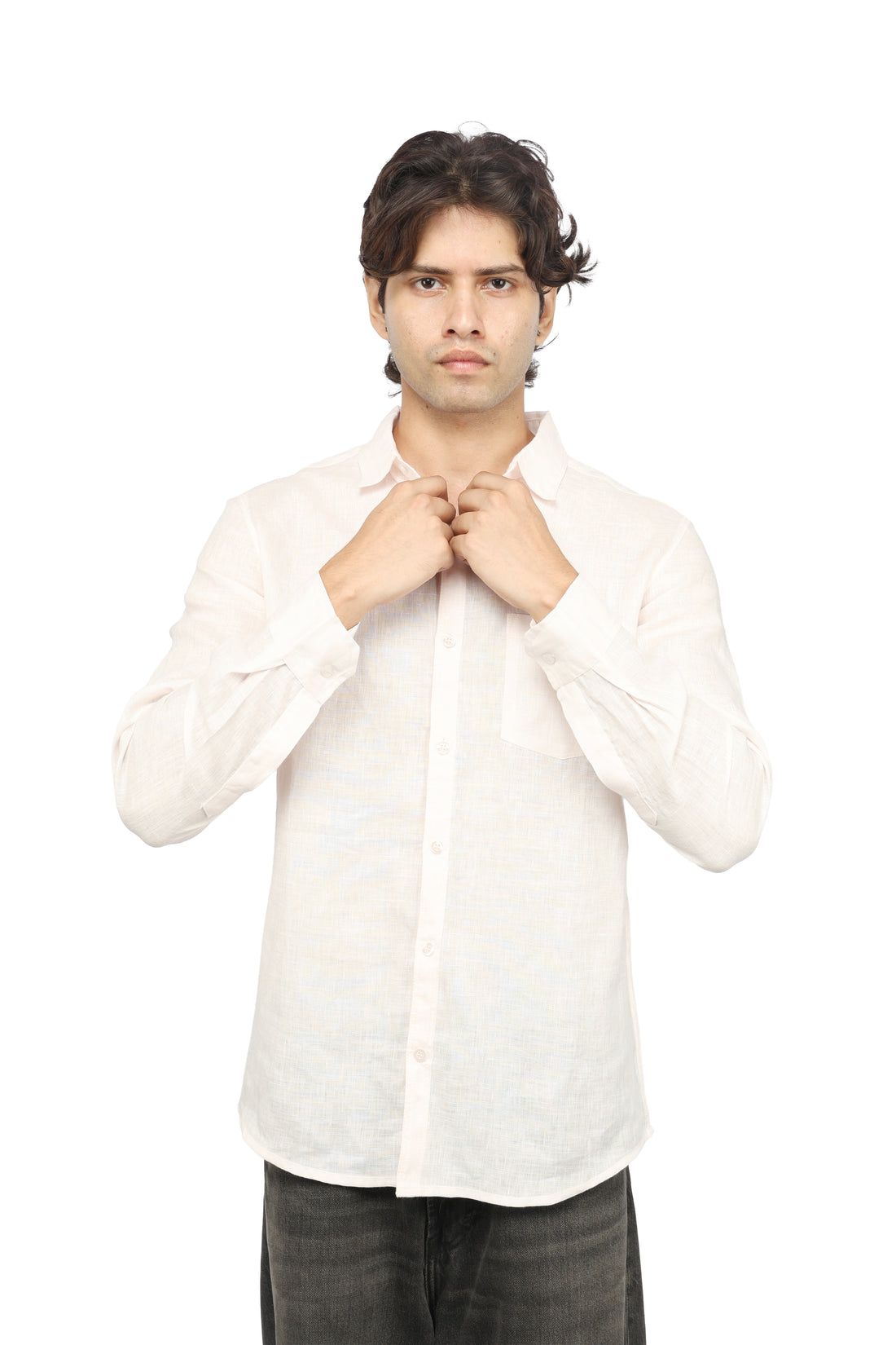 Rose Haze Pink Linen Shirt